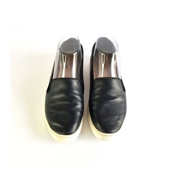 BIRDIES The Swift Black Leather Slip On Sneakers Sz 6.5 Flat White Soles - Picture 4 of 15